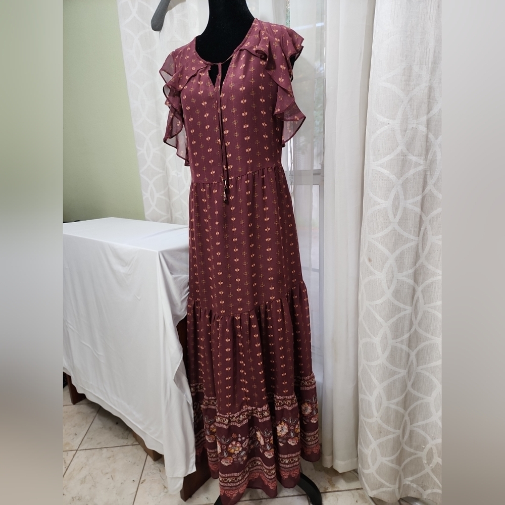 Matilda Jane Burgundy Floral Maxi Dress